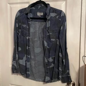 Navy blue army button down